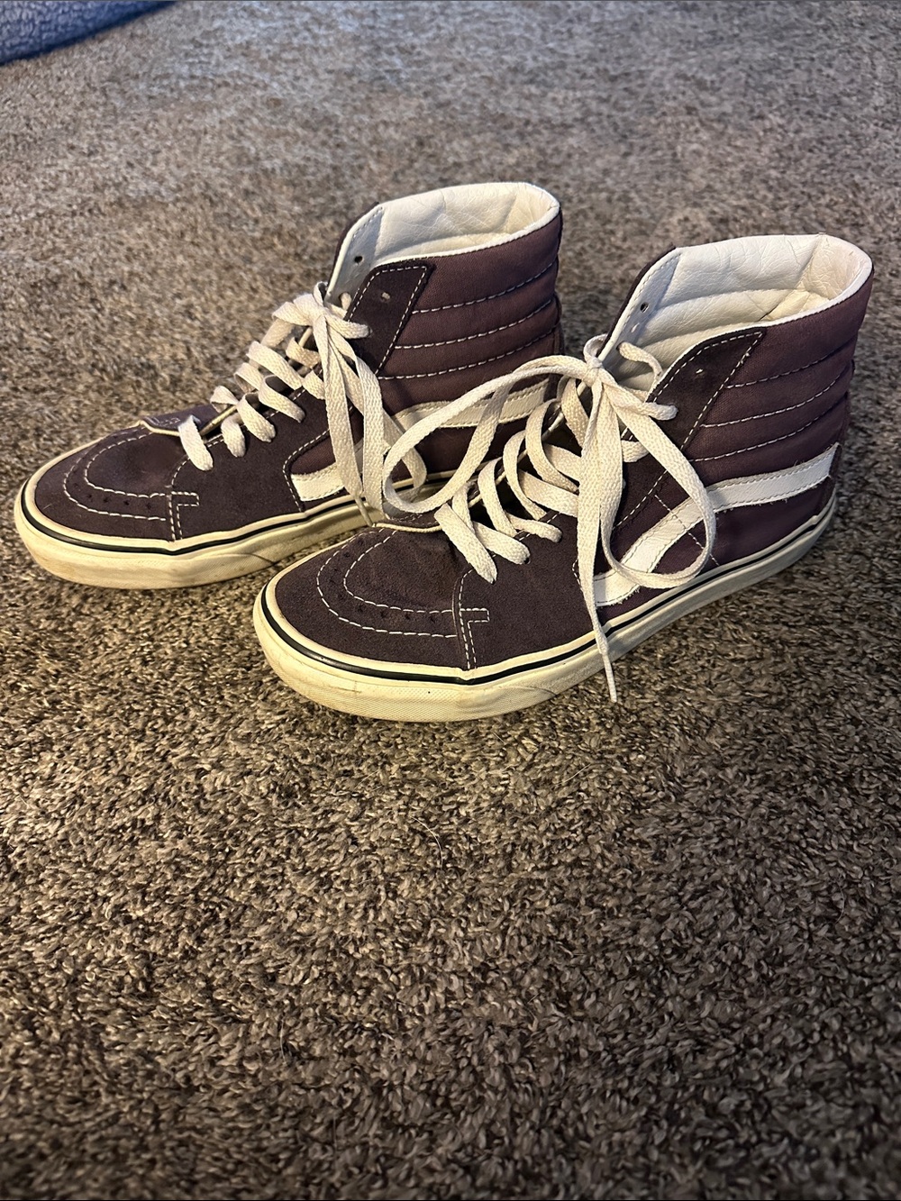 Vans High-Top Sneakers — Plum and White